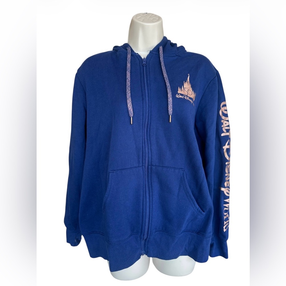 Walt Disney World Blue 50th Anniversary Full Zip Hoodie size 1X
